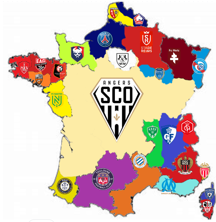 J'ai mis Caen en Vert sinon la couleur ressemblait au PSG